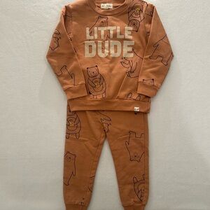 Little Dude Kids 3T Matching Set with Black Bears